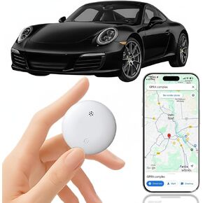 جهاز تعقب GPS للسيارة - متوافق مع Android وiOS، بدون رسوم شهرية، بطارية لمدة عام واحد، مثالي للسكوتر والأطفال والحيوانات الأليفة وكبار السن، موجود مع نظام تحديد المواقع العالمي بمساعدة الشبكة، (أسود-قطعتان) in Kuwait