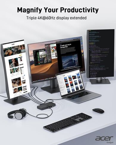 حزمة محول USB إلى إيثرنت من Acer مع قاعدة توصيل للكمبيوتر المحمول 15 في 1 in Saudi Arabia