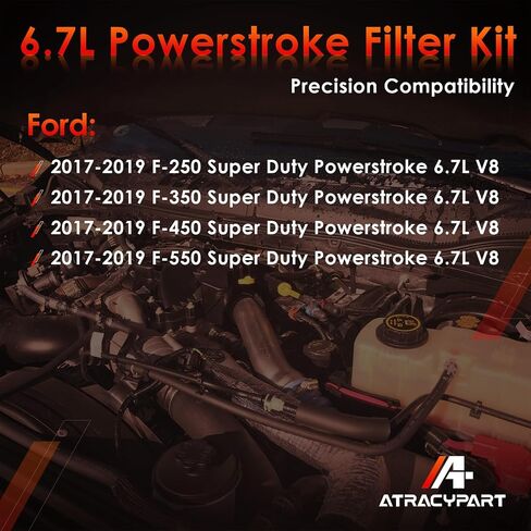 6.7 Powerstroke Fuel Filter Element, Compatible With 2017-2023 Ford F-250, F-350, F-450, F-550 Super Duty V8 Engine, Replaces# FD-4624, FD-4625, HC3Z-9N184-B in Saudi Arabia
