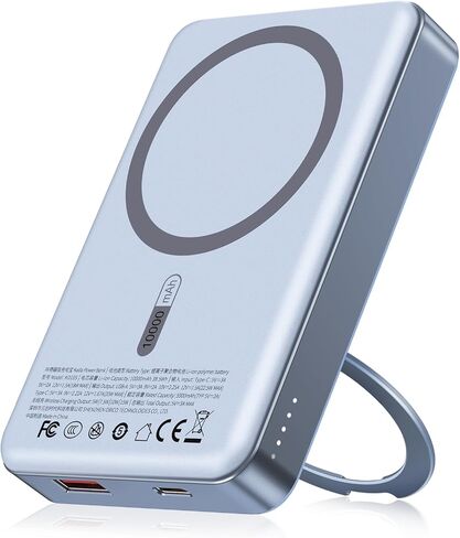 ORICO Kada Magsafe Portable Charger 10000mAh, Wireless Power Bank with 360° Rotatable Stand USB A and Typle-C in & Out Magnetic Battery Pack, 22.5W PD Fast Charging for iPhone 17/16/15 Series - KD10S in Saudi Arabia