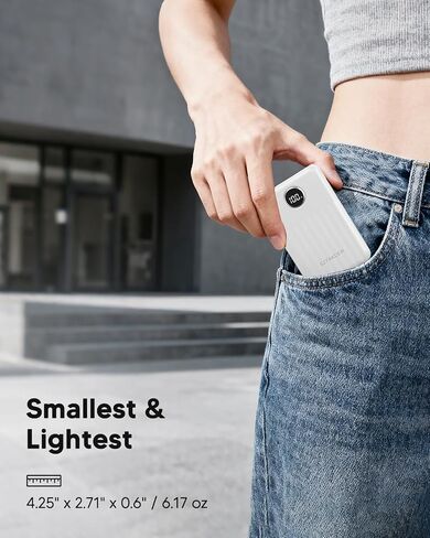 Portable Charger,Ultra Slim 10000mAh 22.5W Power Bank,USB C in/Output Fast Charging Mini Battery Pack Compatible with iPhone 16 15 14 Samsung S23 S22 S21 Google iPad etc (White) in Saudi Arabia