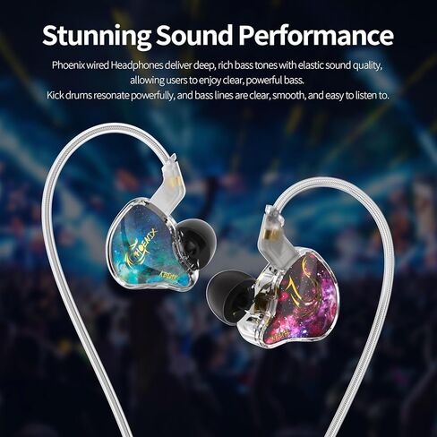 شاشات KBEAR Phoenix داخل الأذن غير قابلة للفصل، سماعات أذن سلكية للألعاب مقاس 10 مم DD+PET IEMs، قطعة واحدة في سماعات الأذن سماعات أذن ستيريو واضحة للصوت للمغنين والموسيقيين عشاق الموسيقى in Kuwait