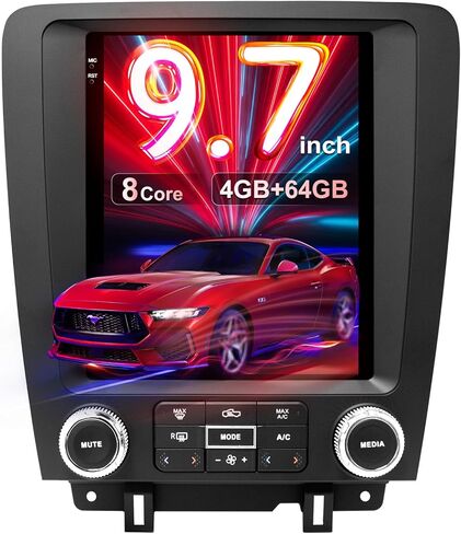 (4 جيجابايت + 64 جيجابايت) ترقية راديو ستيريو للسيارة Ford Mustang 2010 2011 2012 2013 2014، شاشة لمس QLED 9.7 بوصة وكاميرا احتياطية 1080P، وحدة رأس Android 13 مع CarPlay/Android Auto in Kuwait