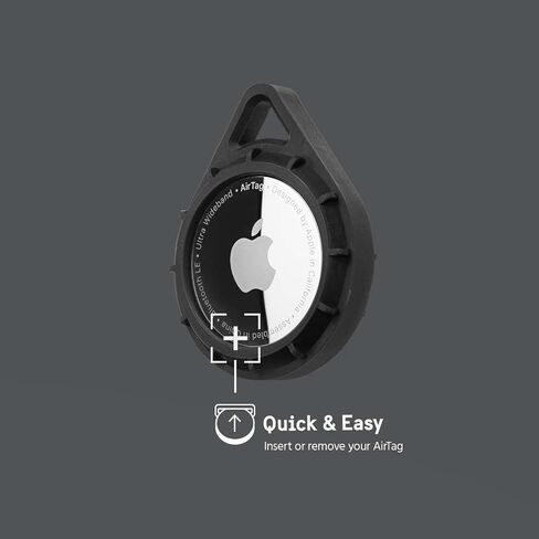 بيليكان - واقي - حلقة مشبك وحامل ملصق لعلامات Apple AirTags، يتضمن حلقتين مشبكتين مع حلقة تسلق و2 حامل ملصقات - أسود in Saudi Arabia