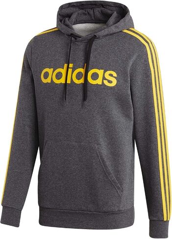 adidas mens Essentials 3-Stripes Pullover Hoodie Black/White2 Large in Kuwait