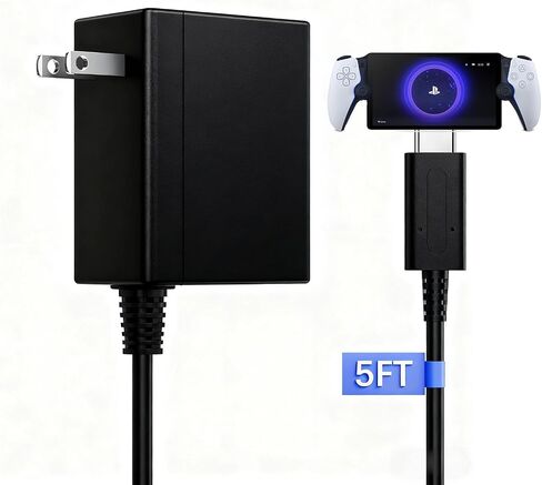 شاحن لجهاز PS Portal Remote Player، شاحن الطاقة، محول تيار متردد، شحن سريع للسفر، متوافق مع PS-5، Xbox Series X، وحدة تحكم Switch Pro، محول شاحن حائط محمول وسريع الشحن in Saudi Arabia