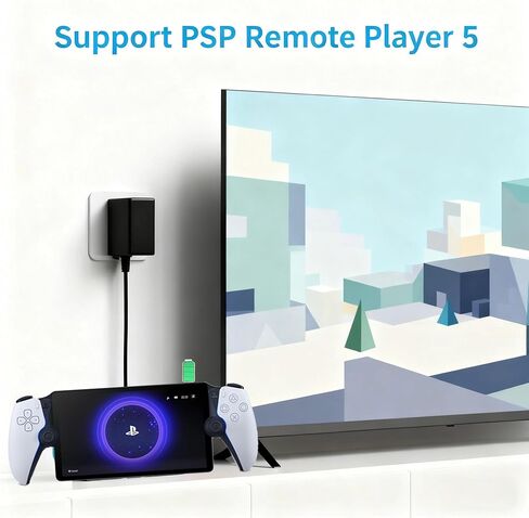 شاحن لجهاز PS Portal Remote Player، شاحن الطاقة، محول تيار متردد، شحن سريع للسفر، متوافق مع PS-5، Xbox Series X، وحدة تحكم Switch Pro، محول شاحن حائط محمول وسريع الشحن in Saudi Arabia