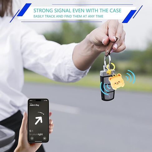 حامل سلسلة مفاتيح لـ AirTag - عبوة من قطعتين حافظة مضادة للصدمات لجهاز تعقب العلامات الهوائية، غطاء لطيف للمكتشفات in Kuwait