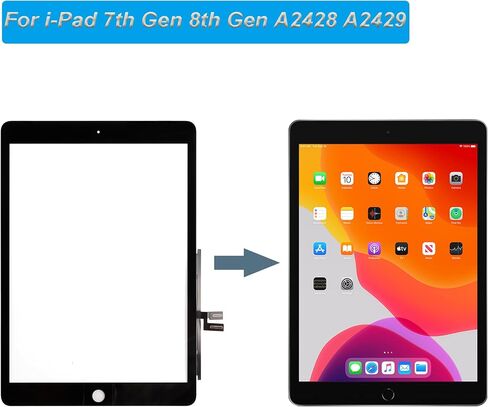 شاشة لمس زجاجية أمامية (بدون شاشة LCD) متوافقة مع iPad 7th Gen 8th Gen A2428 A2429 A2270 A2430 10.2 بوصة مع الأدوات in Saudi Arabia