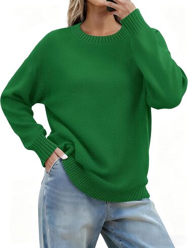 Zeagoo Fall Sweaters for Women 2025 Long Sleeve Crewneck Ribbed Knit Pullover Sweater Loose Fit Basic Jumper Tops in Saudi Arabia