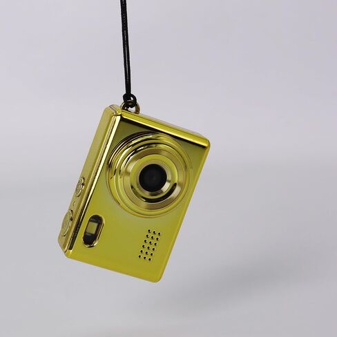 Mini Thumb Digital Camera Toy - 1.77×1.5in 16GB, Photo/Video/Flash, Type-C Charge & PC/Mobile Data Transfer Gift Packaging (Gold) in Saudi Arabia