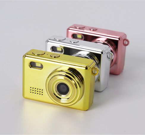Mini Thumb Digital Camera Toy - 1.77×1.5in 16GB, Photo/Video/Flash, Type-C Charge & PC/Mobile Data Transfer Gift Packaging (Gold) in Saudi Arabia