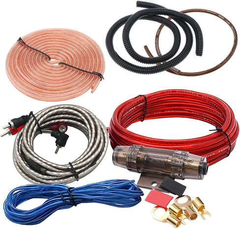 10 قياس سيارة مكبر للصوت مجموعة الأسلاك 1500W السيارات الصوت أمبير تثبيت مجموعة الأسلاك 10GA السيارات مضخم صوت ستيريو تركيب كابل مجموعة RCA موصل كابلات الطاقة أسلاك مكبر الصوت كتلة الصمامات in Kuwait