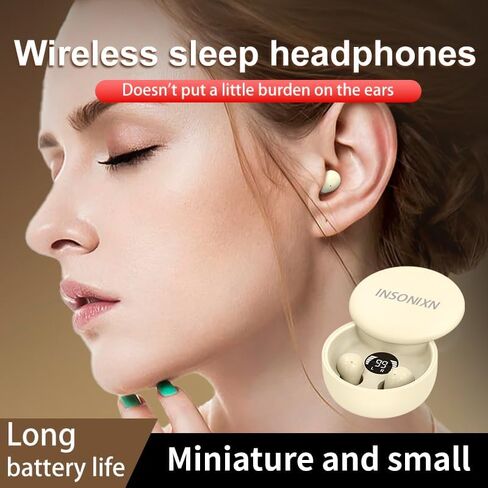 SK26 Sleep Earbuds for Sleeping Invisible Headset,Wireless Bluetooth Earphone,Smallest Tiny Earbuds Hidden Headphones Small Ears Sleep Buds(Black) in Saudi Arabia