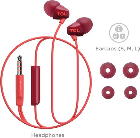 TCL SOCL100BK Socl 100 in-Ear Earbuds Wired Headphone with Passive Noise Isolation and Built-in Mic - Phantom Black in Saudi Arabia
