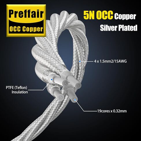 Preffair 1 زوج/2 قطعة OCC مطلية بالفضة XLR أنثى إلى RCA ذكر كابلات مع قابس مطلي بالذهب HiFi سلك توصيل ستيريو للديكور، الخلاط، القرص الدوار، AMP، DAC (X463-XR1821F-R1789، 1M/3.3FT) in Kuwait