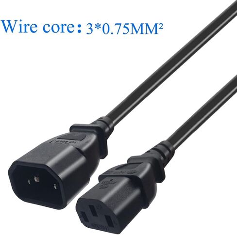 0.3M/1FT IEC 320 C14 ذكر إلى 3X C13 أنثى Y كابل محول الطاقة الفاصل 10A 250V UPS PSU تمديد الكابلات. كابل محول الطاقة C14 إلى 3X C13 Y in Kuwait
