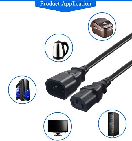 0.3M/1FT IEC 320 C14 ذكر إلى 3X C13 أنثى Y كابل محول الطاقة الفاصل 10A 250V UPS PSU تمديد الكابلات. كابل محول الطاقة C14 إلى 3X C13 Y in Kuwait