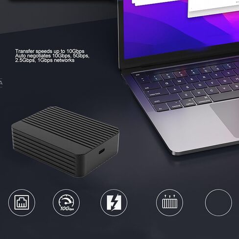 محول إيثرنت 10 جيجابت، محول شبكة USB4 إلى 10 جيجابت عالي السرعة مع منفذ RJ45، لأجهزة OS X 3 4 in Kuwait