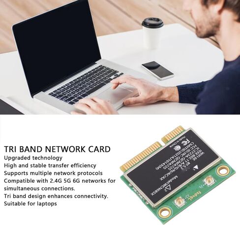 بطاقة لاسلكية WiFi 6E، محول شبكة النطاق مع دعم 5.2 وMU، لـ WCN685X QCNFA725 و10 11 in Kuwait