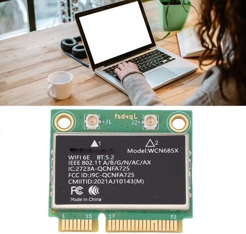 بطاقة لاسلكية WiFi 6E، محول شبكة النطاق مع دعم 5.2 وMU، لـ WCN685X QCNFA725 و10 11 in Kuwait