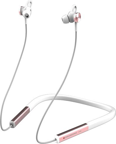 Prosonic Wireless Neckband Headphones with 12mm Drivers, 12 Hours Playtime, HD Stereo, Crystal Clear Sound, IPX5 Waterproof, Sporty and Ergonomic Neck Hanging Design (Black Burgundy) in Saudi Arabia