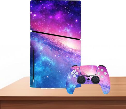 ملصق جلدي متوافق مع وحدة تحكم القرص النحيف PS5، غطاء حماية من الفينيل لوحدة التحكم اللاسلكية (وردي) in Saudi Arabia
