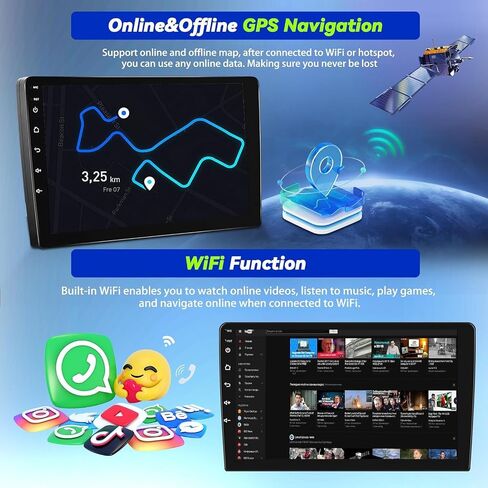 2G+64G Android 15 ستيريو سيارة لدودج تشارجر 2011 2012 2013 2014 شاشة لمس 9 بوصة مع CarPlay لاسلكي Android Auto Mirror Link 26UI Bluetooth FM GPS Navigation WiFi SWC كاميرا احتياطية in Saudi Arabia