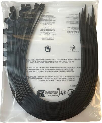 24 Inch Extra Large Zip Ties Heavy Duty For Outdoor Use,250 Pounds Tensile Strength,UV Resistant,14 Pieces,Black in Kuwait