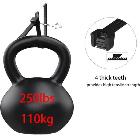 24 Inch Extra Large Zip Ties Heavy Duty For Outdoor Use,250 Pounds Tensile Strength,UV Resistant,14 Pieces,Black in Kuwait