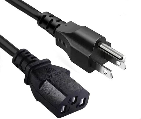 QDD 5 أقدام شاشة كمبيوتر بديلة للتلفزيون سلك طاقة تيار متردد 3 شقوق، 18 AWG، 10 أمبير 125 فولت، أسود in Kuwait