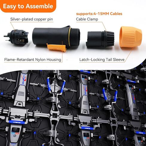PowerCon True مقاوم للماء، موصل PowerCon 20A IP65 حماية خارجية لإضاءة المسرح/مكبر الصوت (SAC3MX-4Pack) in Kuwait