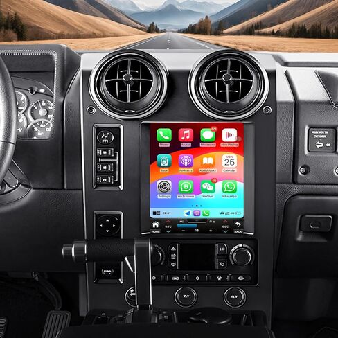 راديو السيارة لـ Hummer H2 2002-2007 استبدال ترقية ستيريو Carplay Android Auto 9.7 بوصة شاشة تعمل باللمس Android 12 وحدة رأس بلوتوث 5.0 GPS ملاحة 4G WiFi FM/AM/RDS راديو مع كاميرا احتياطية in Saudi Arabia