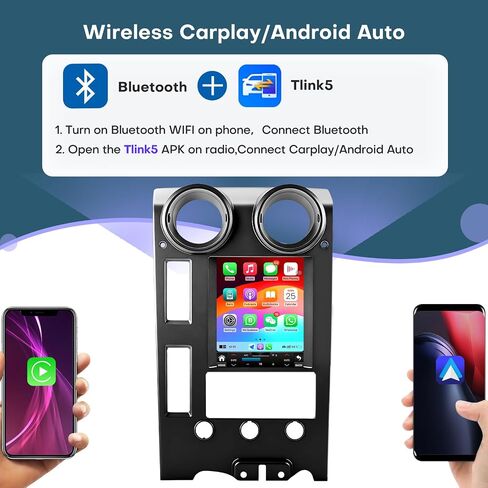 راديو السيارة لـ Hummer H2 2002-2007 استبدال ترقية ستيريو Carplay Android Auto 9.7 بوصة شاشة تعمل باللمس Android 12 وحدة رأس بلوتوث 5.0 GPS ملاحة 4G WiFi FM/AM/RDS راديو مع كاميرا احتياطية in Saudi Arabia