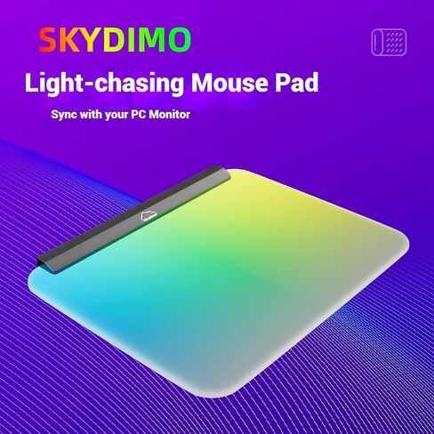 لوحة ماوس ألعاب RGB - سطح كمبيوتر متزامن بإضاءة 14 بوصة للاعبي الكمبيوتر، قاعدة مضادة للانزلاق - حصيرة مكتب LED تفاعلية مع الموسيقى لديكور غرفة الألعاب in Kuwait