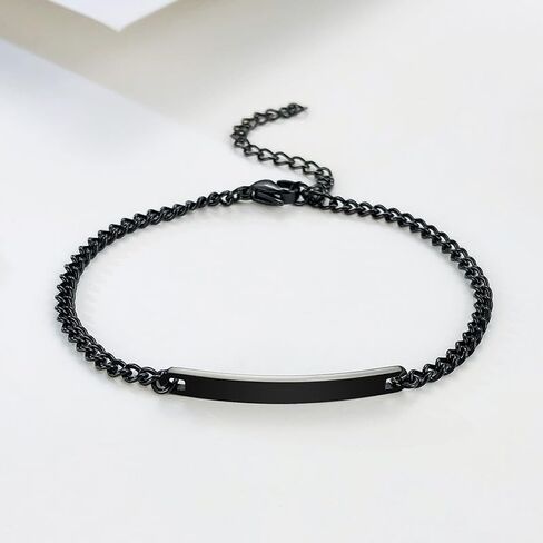 Icamer Couples Bracelets with Engrave - Personalized Stainless Steel Bracelet - Custom Engraving for Men and Women - Relationship Matching Couple Jewelry Gift For Her and Him in Saudi Arabia
