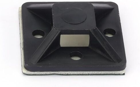 50 PCS 0.94" Self Adhesive Clips Base Cable Tie Mounts Base Holders Wire Cable Clips Holders Plastic Squares Holders(24mm,Black) in Saudi Arabia