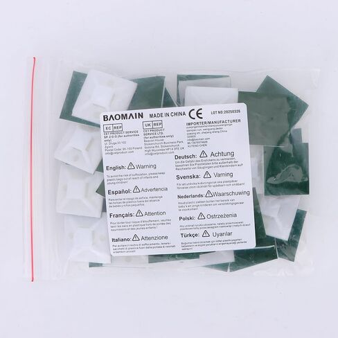 50 PCS 0.94" Self Adhesive Clips Base Cable Tie Mounts Base Holders Wire Cable Clips Holders Plastic Squares Holders(24mm,Black) in Saudi Arabia