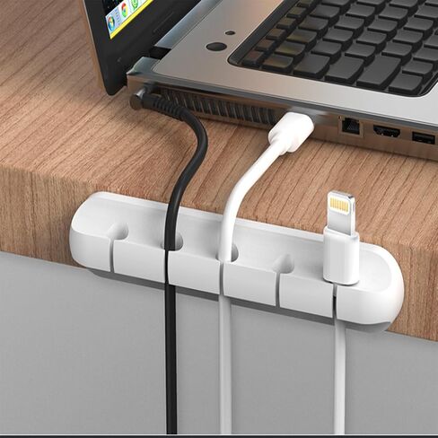 منظمات الكابلات، مشابك كابلات USB، حامل سلك مع لاصق ذاتي لإدارة الأسلاك المكتبية (5، 3 فتحات)، أسود in Saudi Arabia