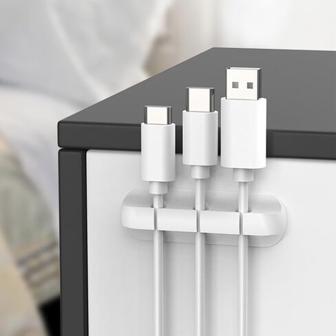 منظمات الكابلات، مشابك كابلات USB، حامل سلك مع لاصق ذاتي لإدارة الأسلاك المكتبية (5، 3 فتحات)، أسود in Saudi Arabia