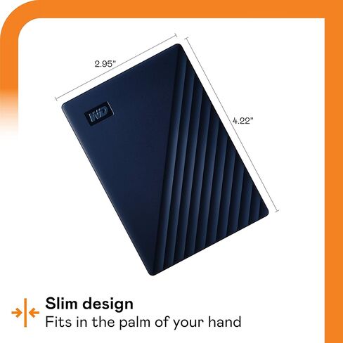 WD My Passport for Mac 2TB External Hard Drive (Mobile Storage, USB-C Enabled, WD Discovery Software, Password Protection, Mac Compatible, Easy to Use) Midnight Blue in Kuwait