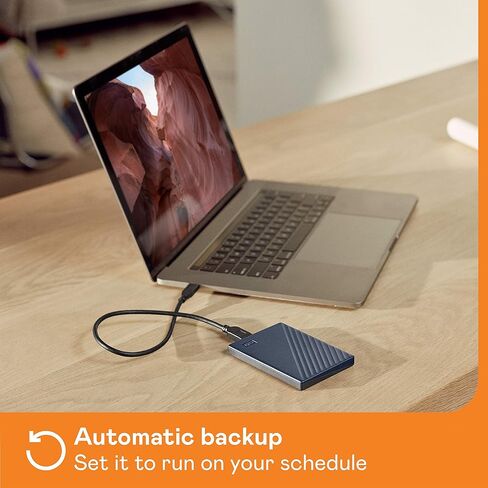 WD My Passport for Mac 2TB External Hard Drive (Mobile Storage, USB-C Enabled, WD Discovery Software, Password Protection, Mac Compatible, Easy to Use) Midnight Blue in Kuwait