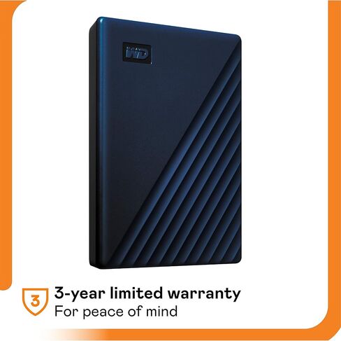 WD My Passport for Mac 2TB External Hard Drive (Mobile Storage, USB-C Enabled, WD Discovery Software, Password Protection, Mac Compatible, Easy to Use) Midnight Blue in Kuwait