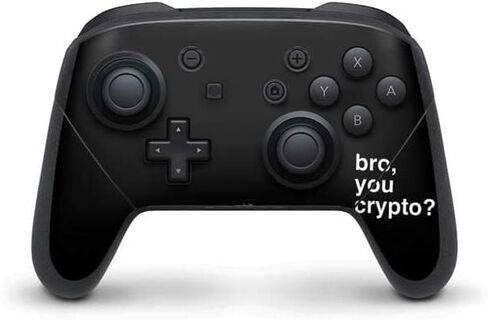 غلاف Skinit المخصص للألعاب متوافق مع وحدة تحكم Nintendo Switch Pro - تصميم Bro You Crypto المصمم في الأصل in Saudi Arabia