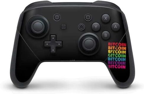 Skinit Decal Gaming Skin Compatible with Nintendo Switch Pro Controller - Originally Designed Rainbow Bitcoin Design in Saudi Arabia