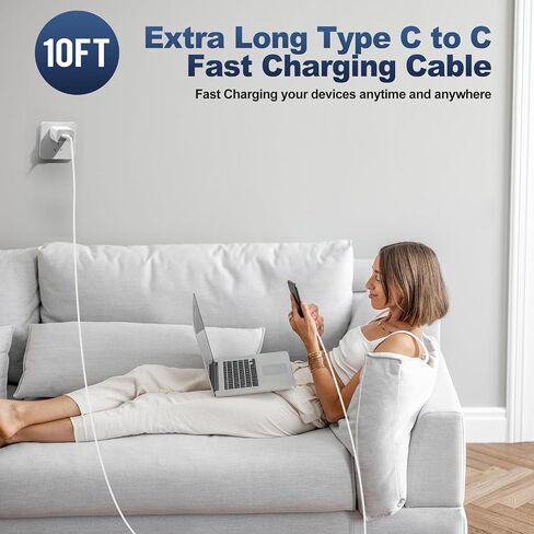 Super Fast Type C Charger,3Pack 25W Android Charger Fast Charging Block,Android Galaxy Phone Chargers 10FT Extra Long USB C Charging Cord for Samsung Galaxy S25 Ultra/S25+/S24 Ultra/S23 FE/S22/S21/S20 in Kuwait