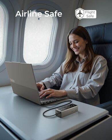 Lenovo 140W Portable Power Bank with 3-Port Digital Hybrid Charger, TFT Display for ThinkBook 14, MacBook, iPhone, Samsung Galaxy, Travel Charging Station with 240W Cable in Kuwait