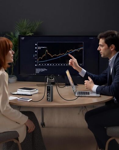 Lenovo 140W Portable Power Bank with 3-Port Digital Hybrid Charger, TFT Display for ThinkBook 14, MacBook, iPhone, Samsung Galaxy, Travel Charging Station with 240W Cable in Kuwait