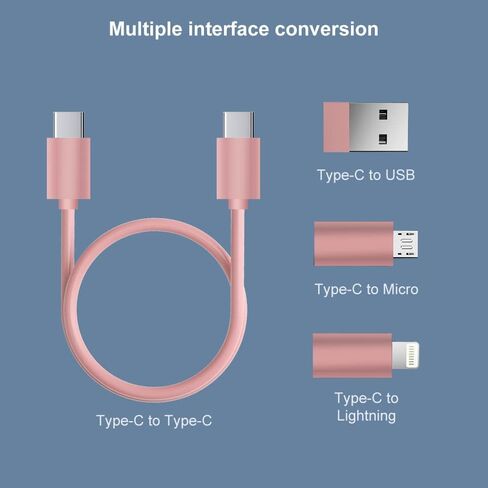 مجموعة كابل محول USB C، حافظة كابل شحن متعددة محول USB C إلى جهاز iOS/محول النوع C/Micro/USB A، يحتوي نقل البيانات على فتحة بطاقة للسفر (أسود) in Saudi Arabia
