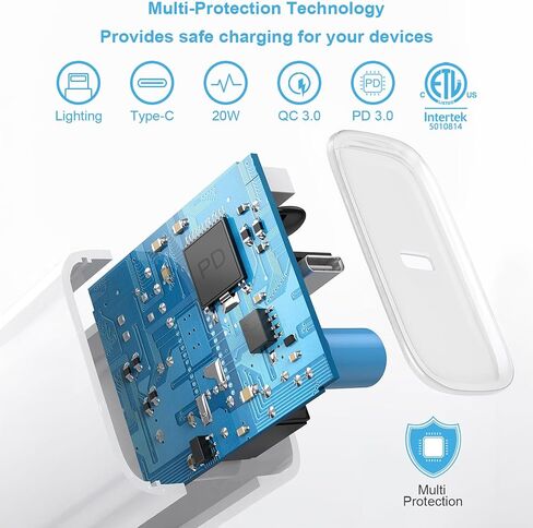 شاحن iPhone 17 16 الجديد شحن سريع كابل بطول 10 أقدام من النوع C إلى C مع 3 عبوات شاحن حائط USB C متوافق مع iPhone 17/17 Pro/17 Pro max/Air، iPhone 16 15 Pro Max/Plus، iPad Pro، Samsung in Kuwait